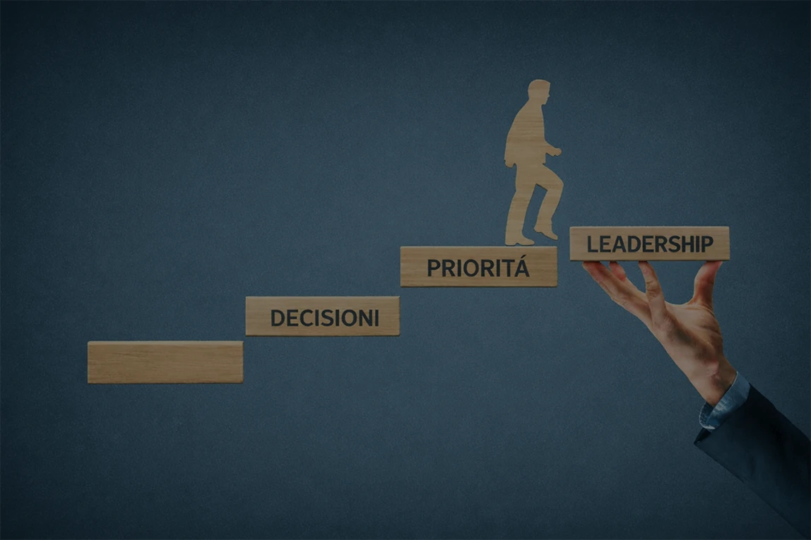 Percorso di crescita professionale con decisioni, priorità e leadership per il career coaching